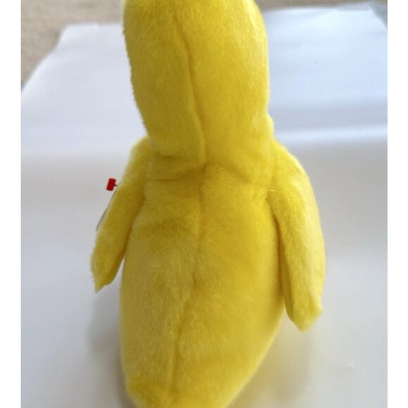 Quackers Duck Yellow Body Orange Beak Feet 1998 10" Vintage TY Beanie Buddy - Picture 2 of 11
